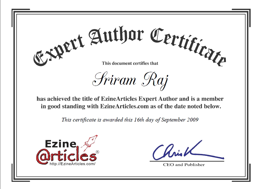 EzineAchievement Ezine Expert Author Achievement